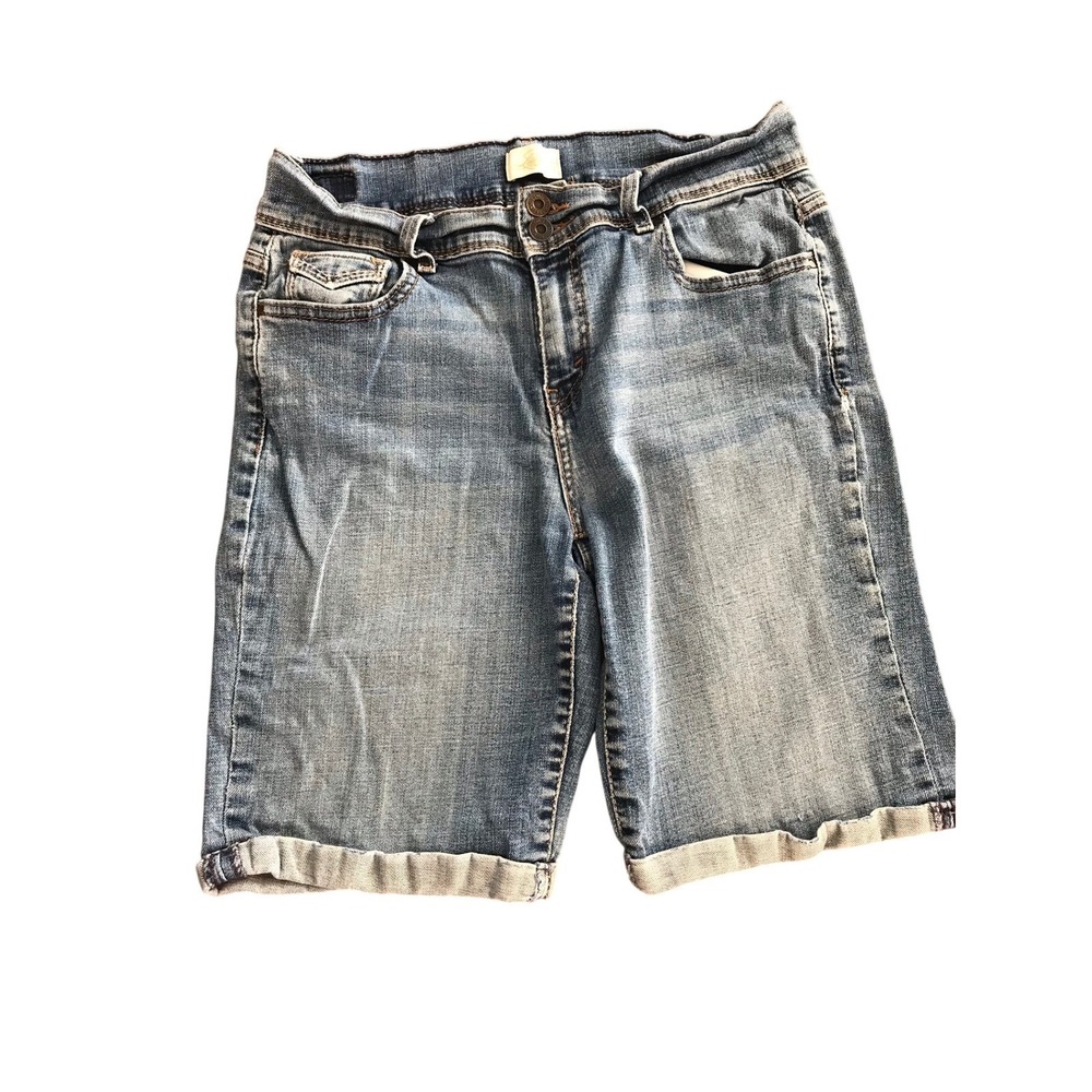 Levis Gold Label Womens Denim Bermuda Shorts Medium Wash Cuffed Size 10